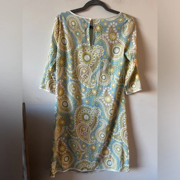 GIORGIO’S PALM BEACH Silk Paisley Long-sleeve Mini Print Dress M - Picture 2 of 8